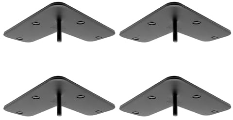 Natural Goods Berlin 4X Montageplatte CONICAL | Adapterplatte zur Montage von Tisch-Beinen aus Metall in Schwarz mit M8 Gewinde | Ideal für DIY-Projekte wie Esstisch, Schreibtisch, Couchtisch, Bank