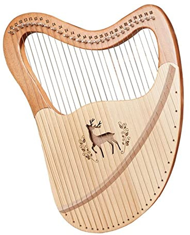 Leier-Set, Musik-Harfe, klein, 21 24 27 Saiten, Massivholz, Mahagoni, tragbares Instrument, Geschenk, Leier, Harfe für Anfänger