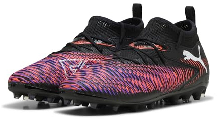 Puma - Future 8 Match MG JR, Zapatillas de fútbol Unisexo, Puma Black-Puma White-Glowing Red,