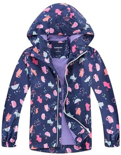 Kinder Mädchen Wasserdicht Jacke Übergangsjacke Fleecefütterung Outdoorjacke Mit Kapuze Reitjacke Mädchen Sommerjacke Jungen Regenkleidung Mädchen
