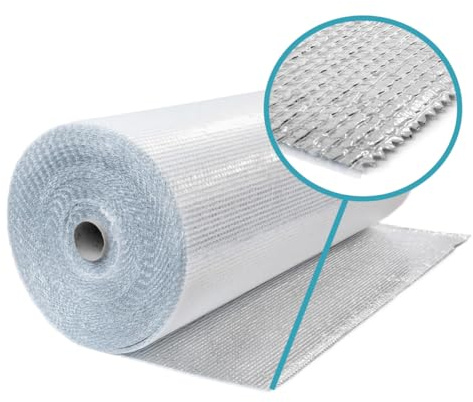 Covernit® Isolierfolie ALUBAR Thermo 1,2 x 5 m | Alu-Luftpolsterfolie Dachisolierung Heizkörper Reflexionsfolie für Dach Boden Wand Wärmehaltung