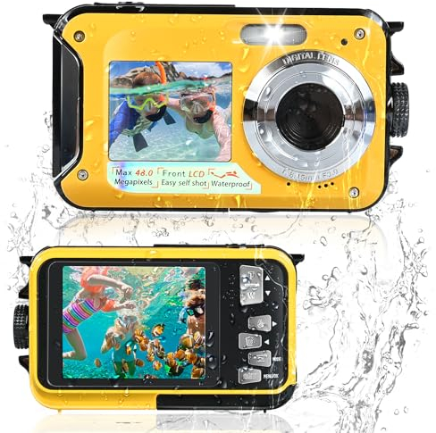 Macchina Fotografica Subcquea, Comius Sharp Fotocamera Subacquea Digitale 10FT FHD Video 30MP Photo 16X Digital Zoom con Scheda di Memoria da 32G per Selfie Subacquei, Immersione, Nuoto