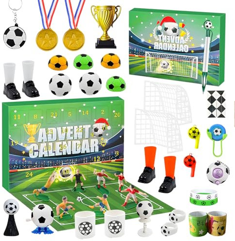 Adventskalender WM 2024 Fußball für Kinder - 24 Tage Weihnachts-Countdown mit Überraschungen - Weihnachts Geschenk für Kleine und Große Fußballfans