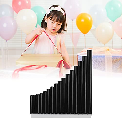 Pan Flute,18/16 Pipes Pan Pipe Instrument Key of C with Cardboard Carrying Bag,Flute Musical Instrument Pan Music Multifunction Panpipes for Beginners Learning Teaching (Black)