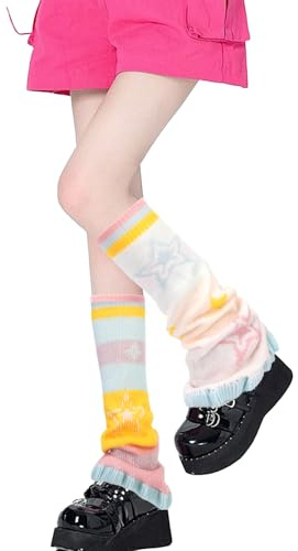 XEPST Stulpen Damen Beinwärmer Leg Warmers Y2K Beinstulpen Für Frauen Kawaii Ausgestellte Stulpen Ausgefallene Cosplay-Accessoires