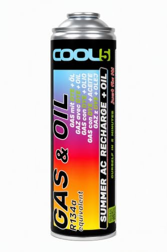 COOL5 2en1 - Reemplazo de refrigerante R134a con aceite, para carga de aire acondicionado para coches 1995-2016