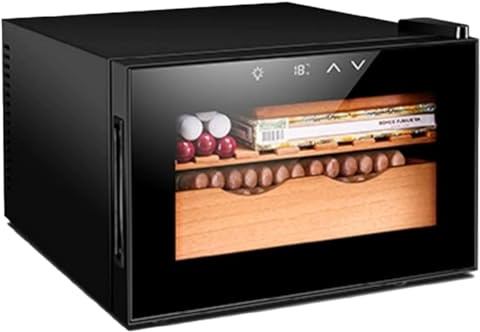 PP-Vic 25L Electric Cigar Humidor, Desktop Humidor, 25L Electric Cigar Refigeration, Thermoelectric Humidor With Glas Door for Men,Black
