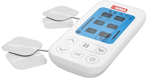 GIMA Tens Kura Dispositivo Elettroterapeutico a Due Canali e 6 Programmi con Funzione di Massaggio, Lingue 2, 28432