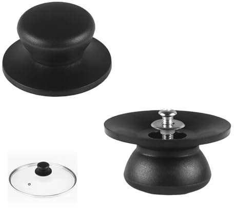 2 Set Topfdeckel Griff Ersatzteile mit Schrauben,Topfdeckelgriff Topfgriffe,Griffe für Topfdeckel,Universal Deckelgriff für Silit,AMC Töpfe,Hitzebeständige Topfdeckelknöpfe als Ersatzteile für Deckel