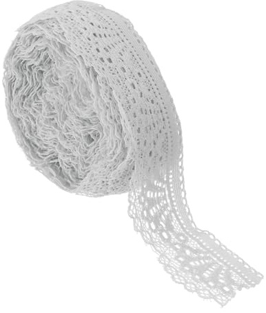 QUARKZMAN Encaje Con Borde, 10 Yardas 1.18 Pulgadas Cintas De Encaje Vintage Para DIY Costura Artesanía Regalo Decoración Paquete Boda Diademas Gris