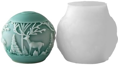 alloneslife Kugel Weihnachtskerze Schimmel Silikon Holiday Ball Making Formen Für Wiederholte Verwendung In Der Saisonalen Heimdekoration Easy Releases Form Formen