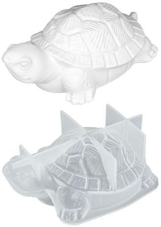 Ideen mit Herz Moule en silicone en forme de tortue 3 - Figurine décorative à couler soi-même - Moule pour résine époxy, plâtre, béton, cire ou savon - Convient à un usage alimentaire