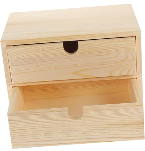 VALICLUD Scatola in Legno con Cassetti Organizer da Scrivania per Gioielli e Cancelleria Contenitore Multistrato per Ufficio e Casa Organizer da Tavolo Compatto e Sostenibile in Legno