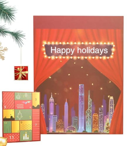 Calendrier de l'Avent, 12 jours Articles de Fête de Noël, Calendrier de l'Avent en Papier Boîtes Rechargeables - Pour Fêtes, Anniversaires, Mariages, Salons, Chambres, Cheminées, Couples