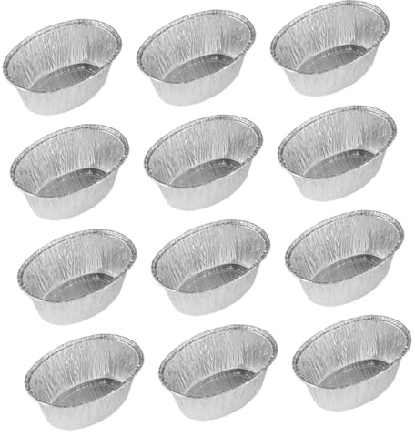 Homoyoyo 125 Pezzi Ciotole in Stagnola Usa e Getta Vassoio Per Barbecue a Forma Ellittica Teglie Per Torte in Alluminio Resistenti Alle Alte Temperature Facili Da Impilare e Trasportare