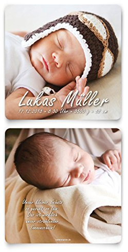 30 x Geburtskarten Babykarten Geburt Baby individuell Mädchen Junge - Fotokarte