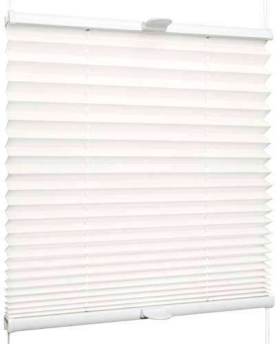 SchattenFreude Plissee nach Maß für Fenster & Tür | Zum Anschrauben in der Glasleiste | Naturweiß, Breite: 1301-1400mm x Höhe: 300-1000mm