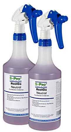 S-Pro RostGo-Neutral 2x750ml I pH-neutraler Rostentferner mit Farbwechsel Indikator I Tiefenwirksames Spray für innen & außen I Ideal für Naturstein, Fliesen & empfindliche Oberflächen
