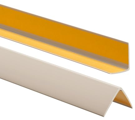ProfiPVC Winkelprofil selbstklebend Kantenschutz PVC 35x35mm 200cm Beige | Kantenschutzprofil aus PVC-Gummi, Kunststoffwinkel, elastischer Eckschutz, einfache Montage ohne Bohren