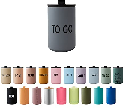 Design Letters Taza Termica 350 ml | Taza de café para Llevar | Vaso Termico café y té | Tazas de Viaje aisladas sin BPA | Taza Térmica de Acero Inoxidable | Termo Cafe para Bebidas frías y Calientes