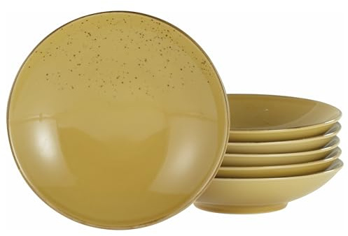 Creatable, 21977, Serie NATURE COLLECTION, Curry, 6-teiliges Geschirrset, Suppenteller aus Steinzeug, spülmaschinen-und mikrowellengeeignet, Qualitätsproduktion