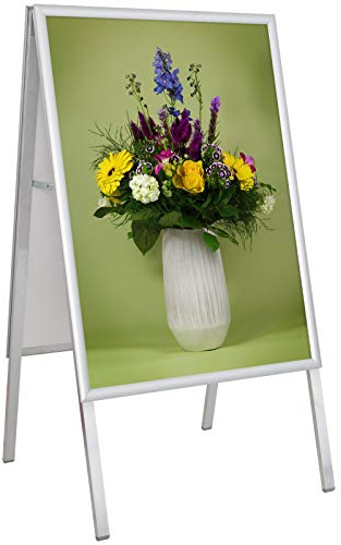 KDS A2 Kundenstopper Plakatständer Aufsteller 25mm Alu Klapprahmen mit Druck