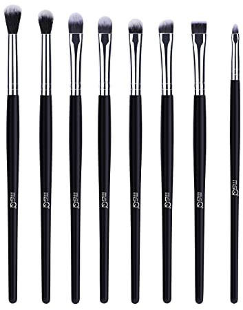 MSQ Eye Makeup Brush Set 8pcs Eyeshadow Makeup Brushes Concealer Brush Liquid Cream Blending Brush Set with Premium Wooden Handles