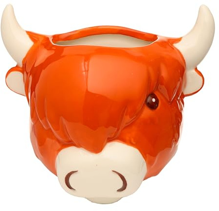Puckator Keramik Highland Coo Kuh Kopf Wand-Pflanztopf