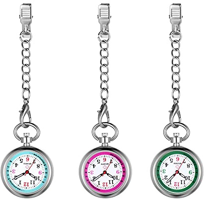 Avaner Pulsuhr Krankenschwesteruhr mit Clip: Schwesternuhr Nurse Watch Taschenuhr FOB Uhr Pflegeruhr Anloge Quarzuhr für Arzt Doktor Krankenschwester Medical