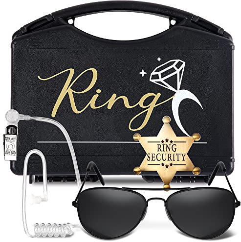 YOTNUS Ringbox-Träger, Sicherheits-Hochzeits-Set, Ring-Geschenke, Sonnenbrille, Ringbox, Sicherheits-Abzeichen und Ohrstück für Ringantrag (Set 1)