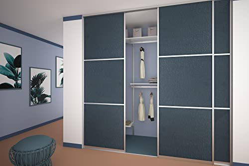 Alucabina - Porta Scorrevole a 3 ante sovrapponibili completa di binario – Altezza fino a 304 cm – Larghezza fino a 278 cm – Finitura legno a scelta