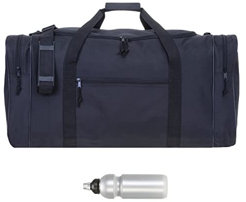 Sporttasche Herren Damen sehr groß XXL Spear Gym 68 cm 65L 658 Schwarz + f | Fußballtasche Saunatasche Sport Fitness Sauna Gymbag 658 Large + Trinkflasche