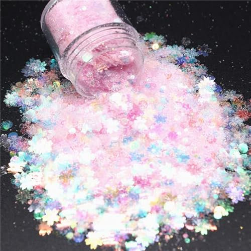 10ml/jar Summer Nail Art Pailletten Glitzerpuder Maniküre Pailletten Sparkles Pailletten DIY Chrom für Nägel Pailletten Dekorationen-XNLpink,10ml