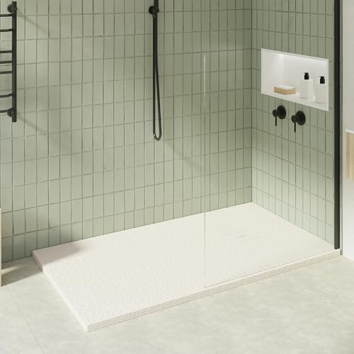 KOES - Plato de Ducha de Resina Modelo OBI – 80x180 – Crema RAL 1013