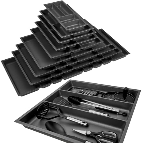 ORGA-BOX 3 Inserto multifunzione profondità: 473 x larghezza: 491 mm antracite con struttura in tela per cassetti da 60 cm, ad esempio nelle cucine Nobilia dall'08.2012.