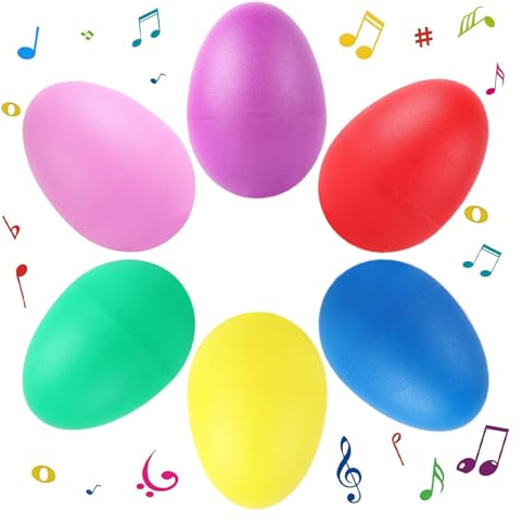 Egg Shaker, Musikinstrument Egg Shaker, 6 stück Eier Shaker Set, Musikinstrument Sand Ei, Musical Egg Shaker, Kompakte Egg Shaker im praktischen für Babys und Kleinkinder Spielgeräte