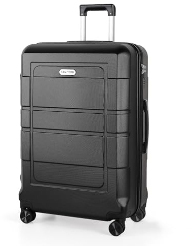 TANTOMI Koffer Groß,28 Zoll Hartschalenkoffer aus ABS+PC, Trolley, Reisekoffer mit 4 drehbaren Rollen (360°), 3-stelliges Zahlenschloss und Aluminium-Teleskopgriff (XL – 95L, Schwarz)