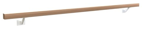 Sellon24® Holz Eiche Wandhandlauf Holz geölt eckig 40x40 Holzhandlauf Geländer Rohr Treppen Halterung (EICHE40x40/150cm/WPP55 Weiß)