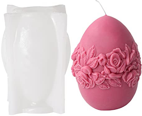 TARAKO Eierkerzenform – handgefertigte Kerzenherstellung – 3D-geprägtes Ei-Design, Kerzenform, -Aromatherapie-Wachskerzenform für Fondant