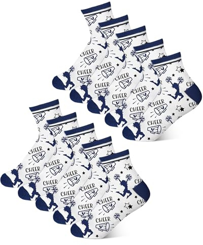 Maiteenly 24 Pairs Ankle Cheer Socks Cheerleading Team Cheerleader Socks for Women Girls Cheer Accessories Gifts(Navy Blue)