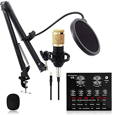 CLLBANT Streaming Microphone, Podcast Equipment Bundle, Condenser Microphone Set, Studio Microphone Kit With Sound Mixer, Microphone Set For Pc, Karaoke, Streaming