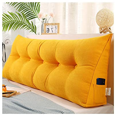 Mswborml Großes Rückenkissen Lang Bett 200cm 180cm 150cm 120cm 100cm, Weich Rückenstützkissen für Bett & Sofa, Waschbar Lesekissen für Bett und Sofa, Bequemes Rückenkissen mit Foam,B,200x50x20cm