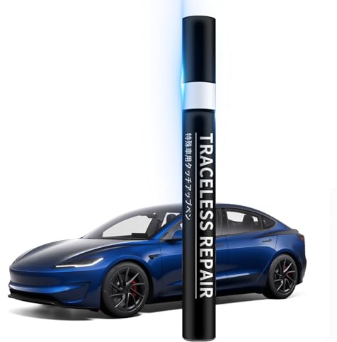 TOPABYTE Stylo Retouche Voiture pour Tesla Model Y/3/S/X Bleu Kit de Réparation de Peinture Réparation de Rayures pour Tesla Highland Accessoires, Deep Blue Metallic - PPSB