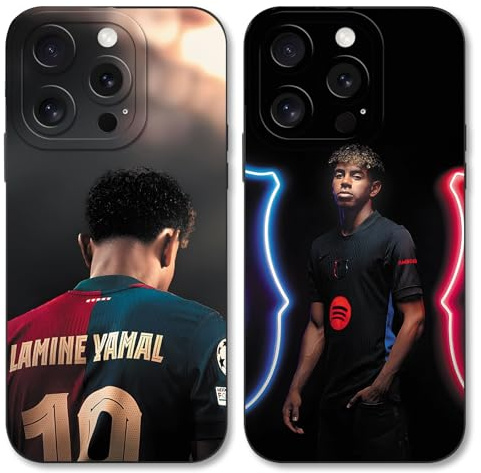 Yimctoie 2 Stück Cool Fußball Handyhülle für iPhone 16e Hülle 6,1,Mode FC Cartoon Spieler Muster Case für Fans,TPU Silikon Stoßfest Anti-Kratz Schutzhülle,Pattern