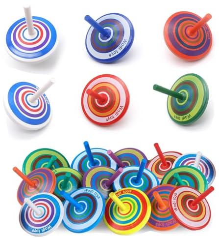 15 Kreisel für Kinder, Regale aus Holz, als Geschenk für Kindergeburtstagsfeiern oder für Gäste, kleine Geschenke (zufällige Farbe)