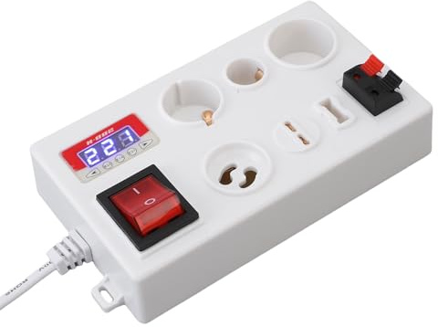 Jectse Testeur D'ampoule LED, Testeur de Courant/Tension/Puissance avec Affichage LED, Boîte de Testeur de Lampe à LED Multifonction pour B22 E14 E27 GU10 G4 à G12 G9 (Plug UE 85-265V)