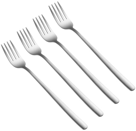 ULTECHNOVO 4 piezas Tenedores de Acero Inoxidable Alimenticio de Tenedores para Ensalada Barbacoa y Fruta Resistentes y Antióxido para Restaurante y Eventos