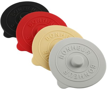 Wellrun 4 Pack Silicone Dustproof Lids,Universal Drink Mug Lids,Reusable Cup Covers for Mugs,Glasses,Tea,Coffee,and Outdoor Use