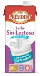 Lait Demi-Écrémé Sans Lactose (Le Grand Classique) Lot de 6 Briques de 1 Litre - Tout le Savoir-Faire Président pour une Digestion Légère