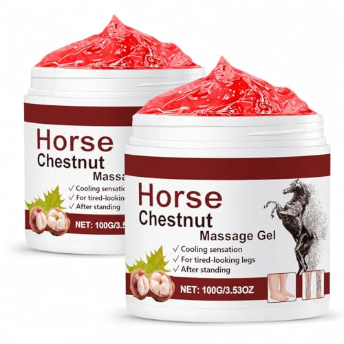 2PCS Horse Chestnut Massage Gel for Body Care, Cooling & Refreshing Skin Gel, Lightweight Horse Chestnut Cream, Non-Greasy Formula for Neck, Back, Shoulders & Legs, Daily Comfort Massage Gel, 2 x 100g
